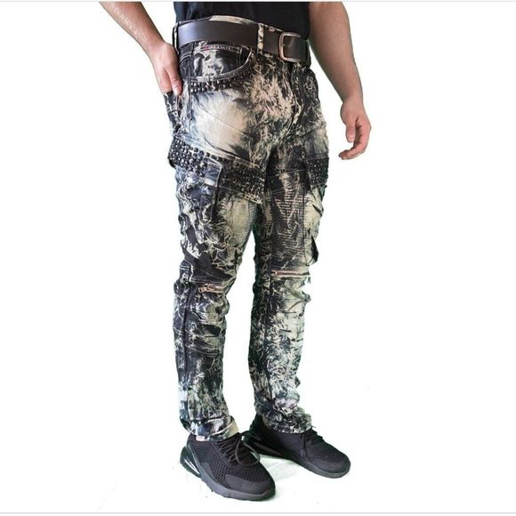Cipo & Baxx Men's Lincoln Denim Regular Fit Black Khaki Jeans CD494 Sz 31W x 32L - Picture 1 of 15